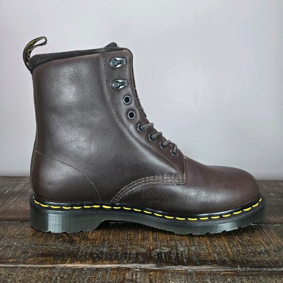 NEW Dr. Doc Martens 1460 Pascal Mens Size 9 Leather Combat Boots WarmWair Brown - Picture 8 of 12